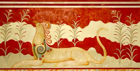 グリフォン、玉座に面して、玉座の間、クノッソス、クレタ島1550-1450 BC